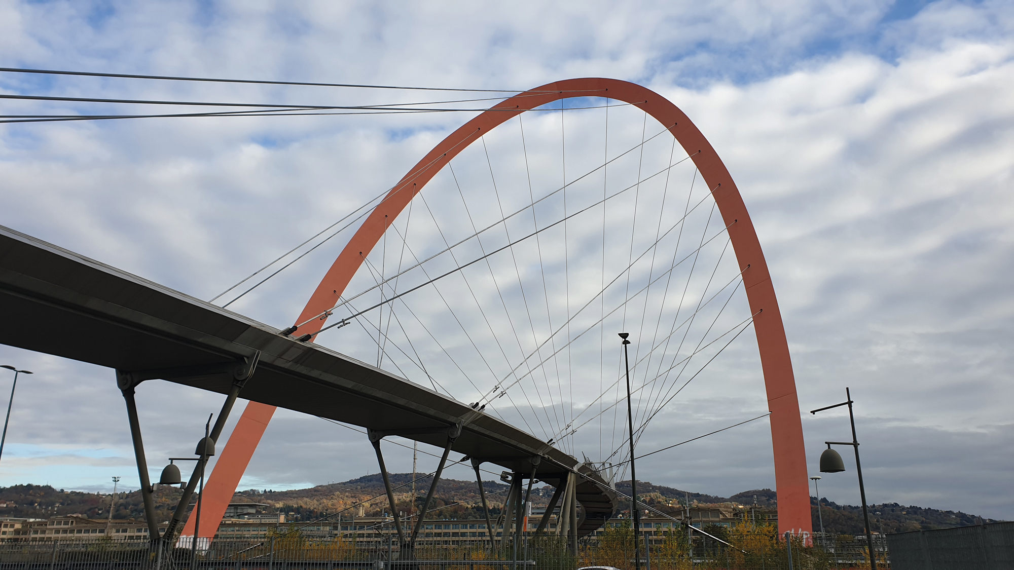 PEDESTRIAN STEEL FOOTBRIDGE WITH STAYED ARCH